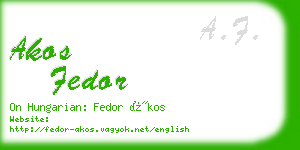 akos fedor business card